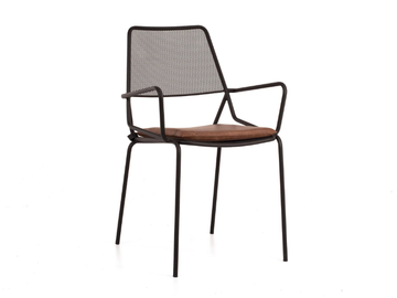 ARCO - Stackable powder coated steel chair with armrests by 5A Design - view 2
